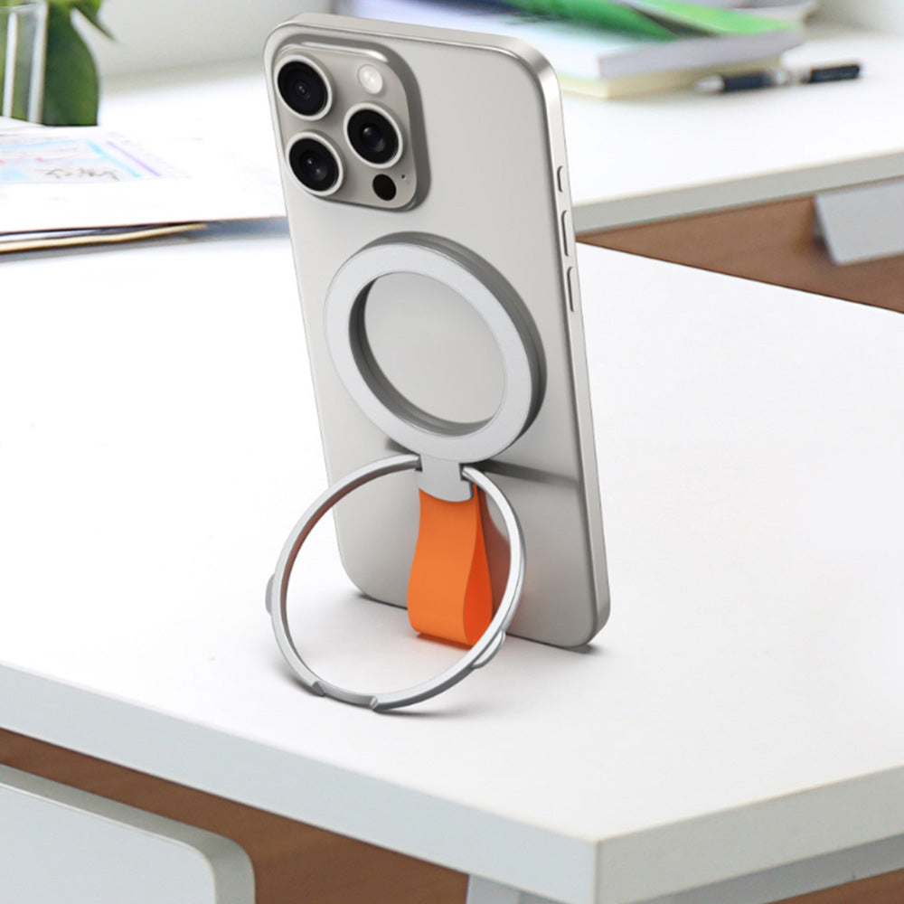 Phone Grip Holder Adjustable Kickstand Ring Compatible with iPhone 15/14/13/12 Series Grey