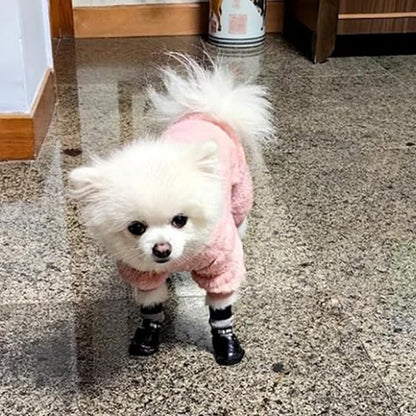 Waterproof Anti Slip Pet Shoes with Rubber Sole for Indoor and Outdoor Use Black