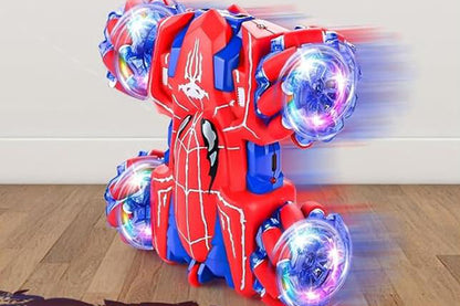 Spider Remote Control Car with Cool Lights 360?? Rotating 4WD Off-Road Race Car -Blue