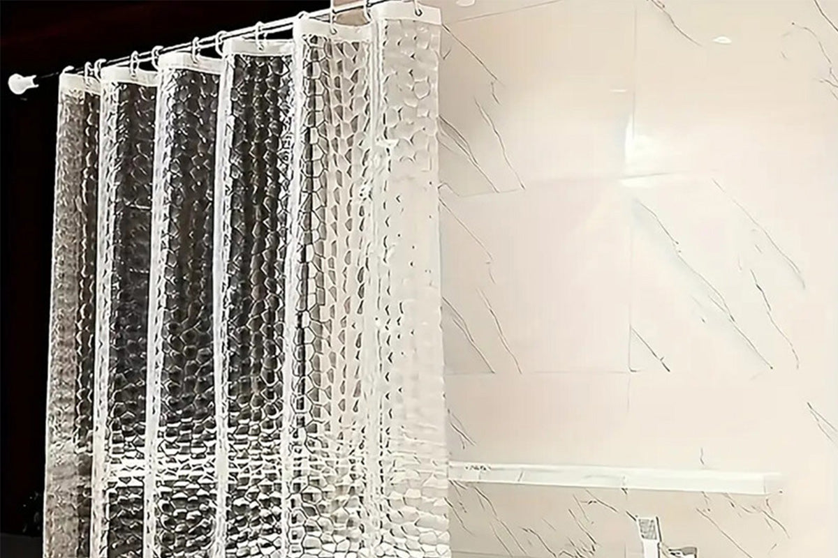 PEVA Shower Curtain Liner with Grommets and Hooks - Clear