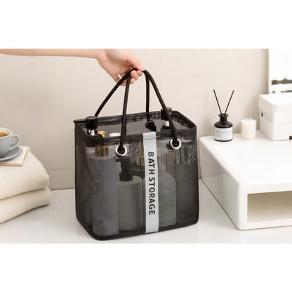 Foldable Mesh Bath Storage Bag with Handle