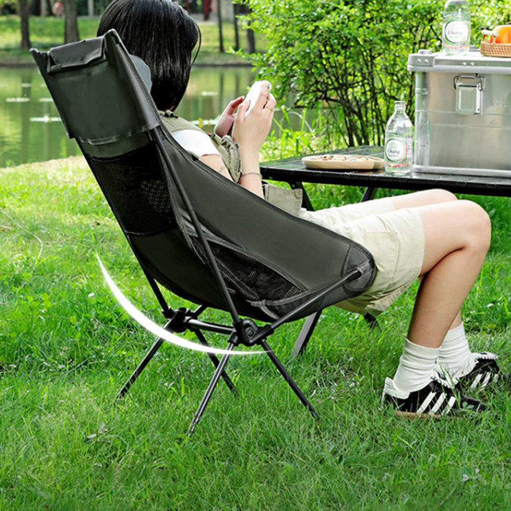 Portable Folding Camp Chairs for Garden Outdoor Hiking Travel Picnic Fishing Beach Black