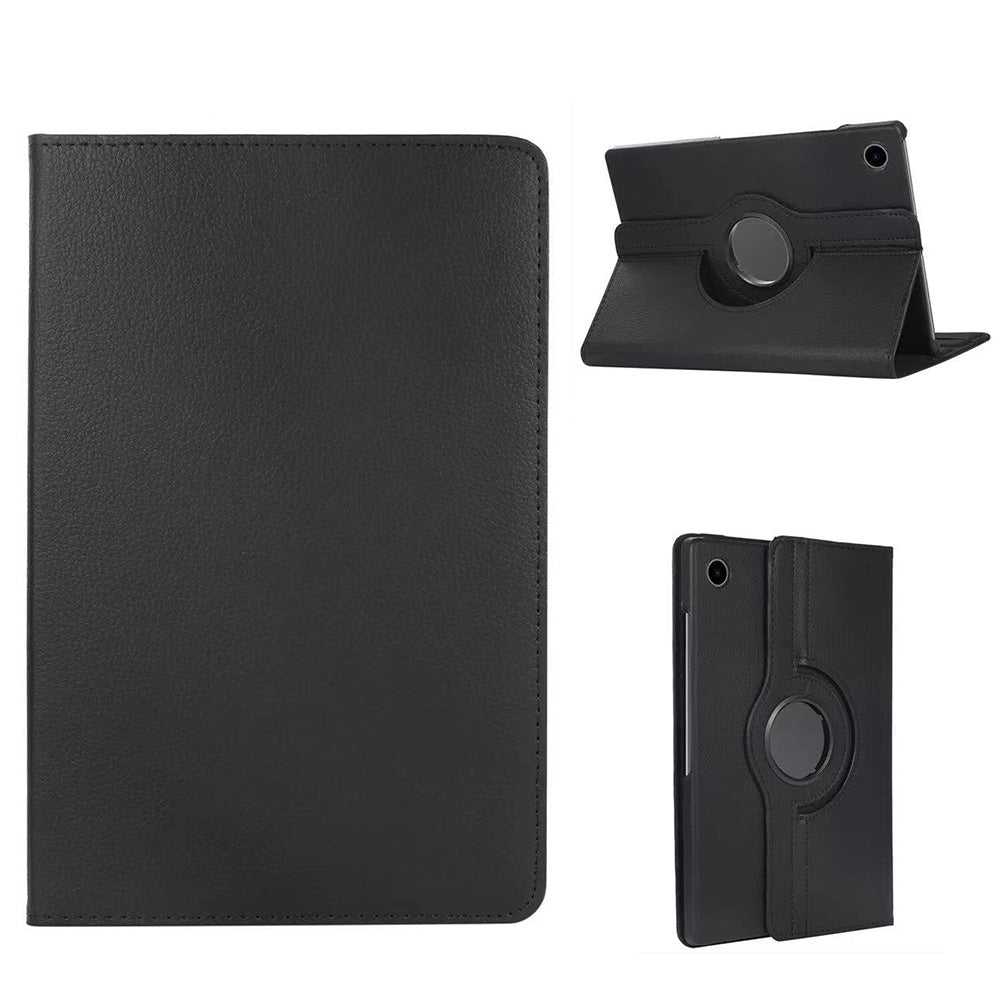 360 Rotating Case for Samsung Tab A9 Plus 11 Inch PU Leather Cover with Stand-Black