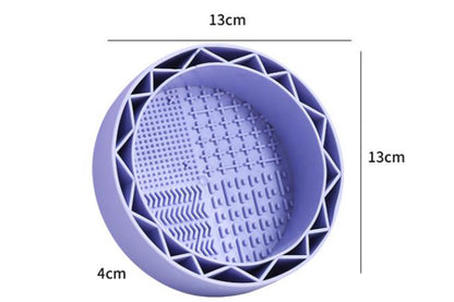 Makeup Brush Cleaning Mat With Brush Makeup Brush Cleaning Holder Bowl-Purple