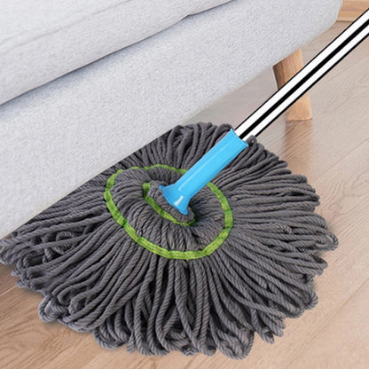 Self Wringing Twist Mop Handle Detachable Floor Cleaning Mop with Replacement Head Grey