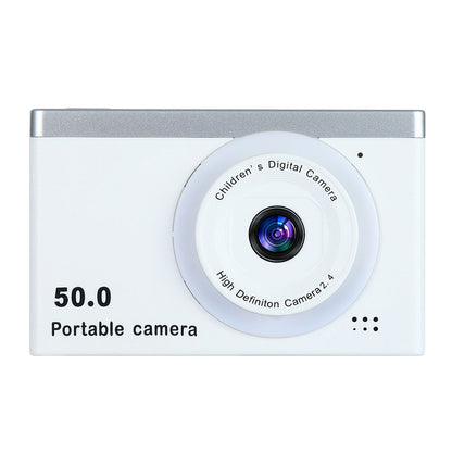 8X Zoom Digital Camera Point And Shoot Camera with 32GB Memory Card for Students White