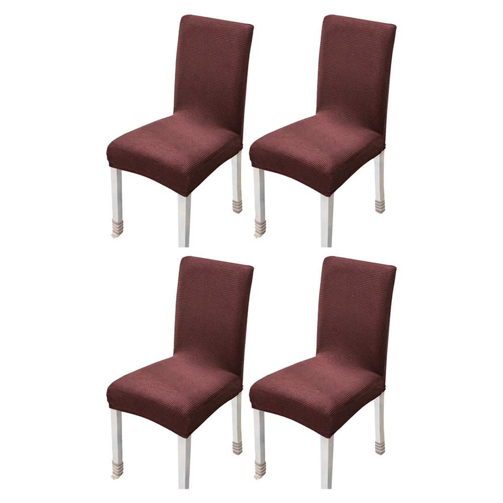 4Pcs Stretch Chair Slipcover Chair Covers Furniture Protector -Brown