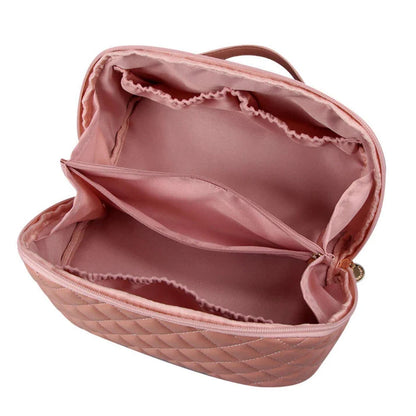 Women Cosmetic Bags Travel Cosmetic Bag For Women PU Leather Skincare Bags Toiletry Bag -Pink