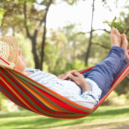 185 x 80cm Red Striped Hanging Hammock Swing Single People Swing Heavy Duty Camping Hammock