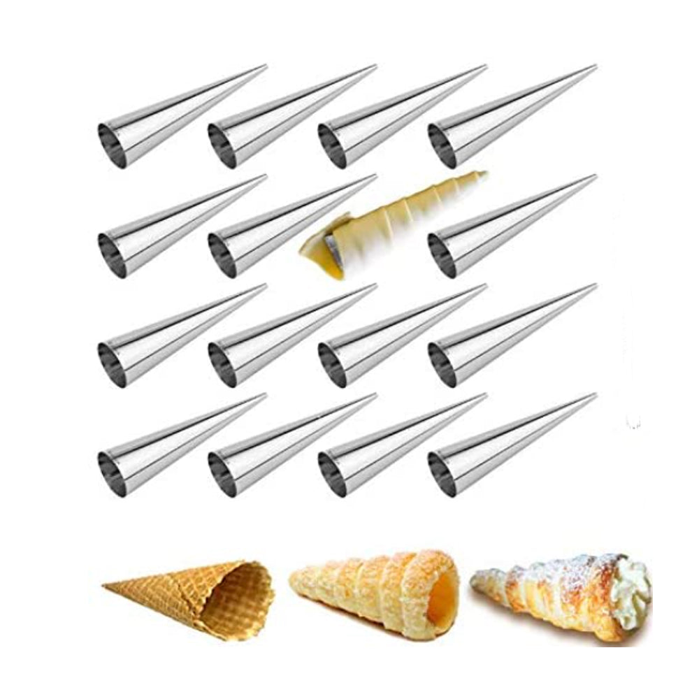 20Pcs Baking Cones Large Cream Cake Bread Horn Mould-L