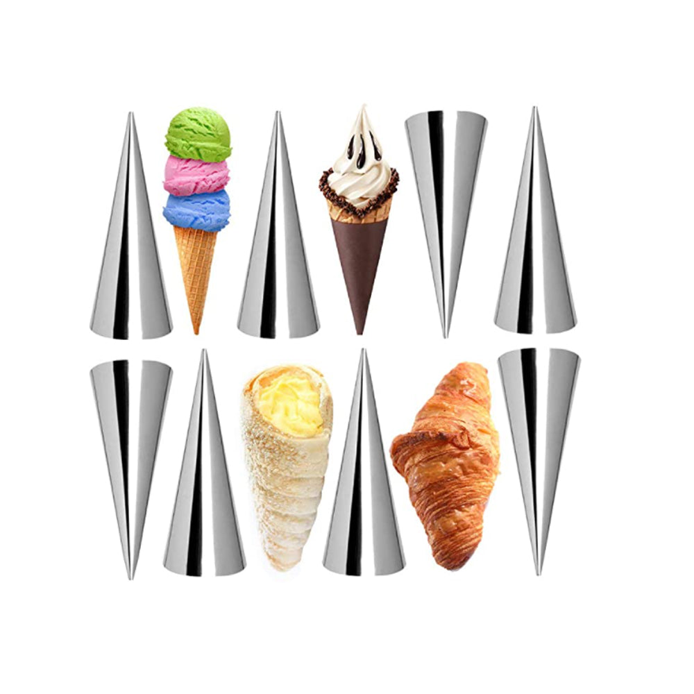20Pcs Baking Cones Large Cream Cake Bread Horn Mould-L