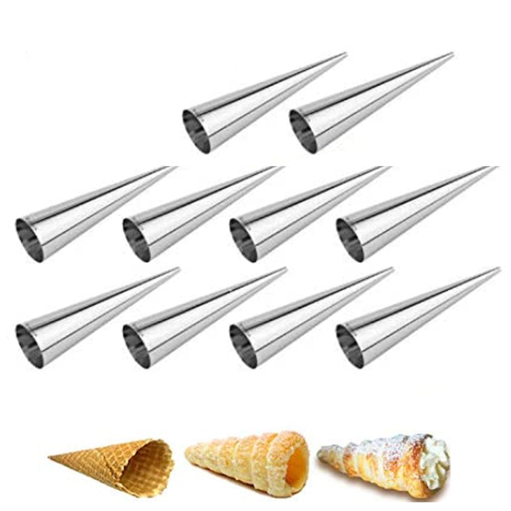 10Pcs Baking Cones Large Cream Cake Bread Horn Mould-L