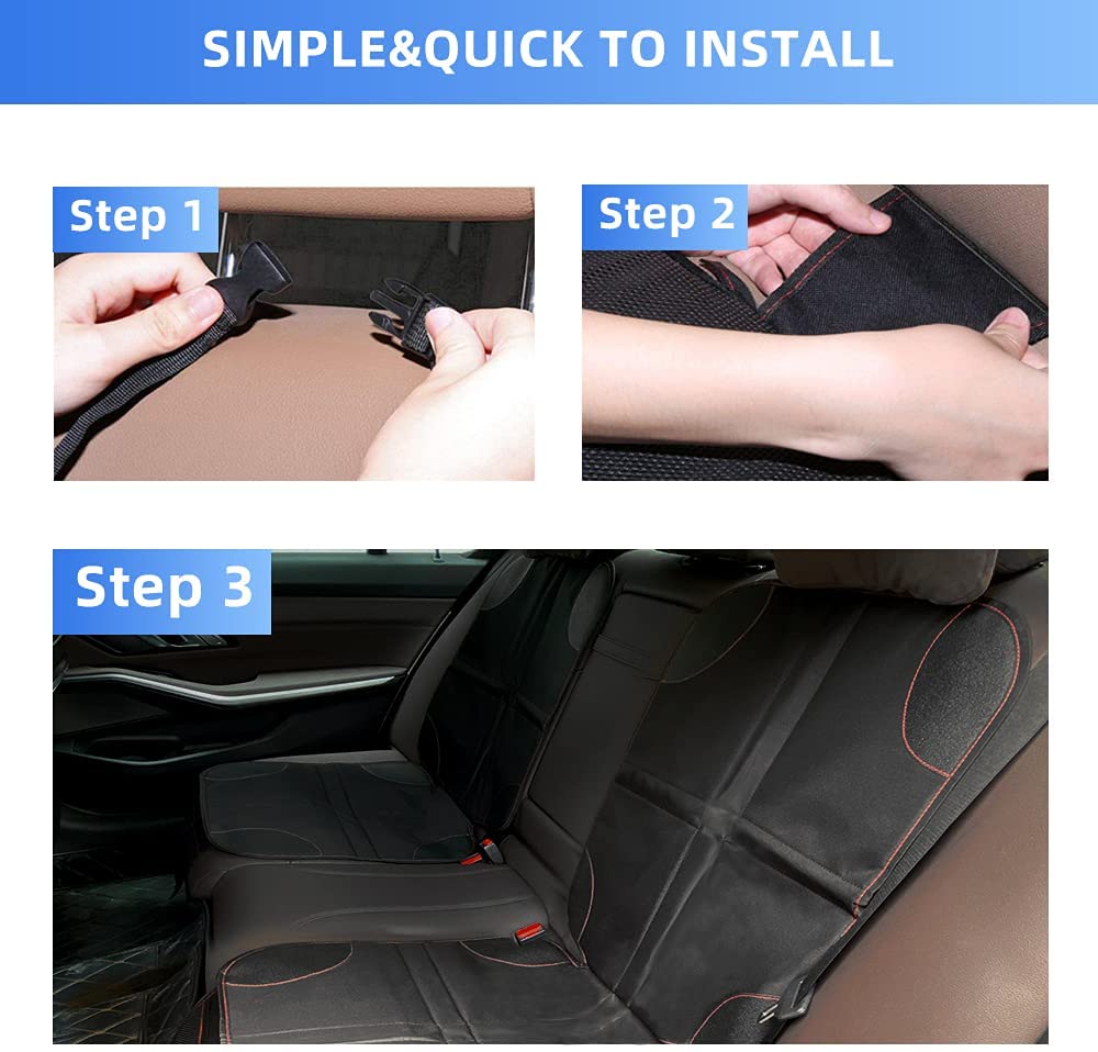 Car Seat Protector for Child Car Seat 2 Pack Waterproof Non Slip Seat Back Protector