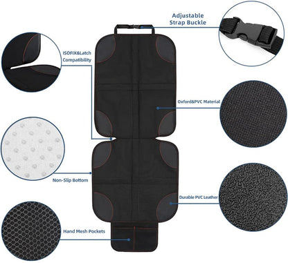 Car Seat Protector for Child Car Seat 2 Pack Waterproof Non Slip Seat Back Protector