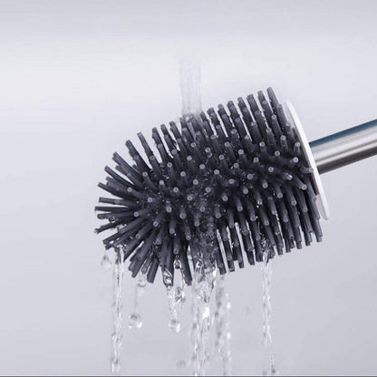 Wall-mounted Models Silicone Bristles Toilet Brush and Holder Set