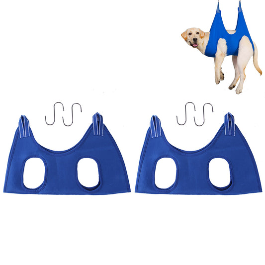 2Pcs Hammock Helper Pet Dog Cat Grooming Restraint Bags for Bathing Trimming Nail-Blue
