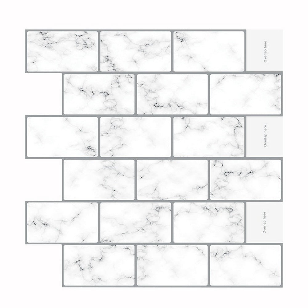 2pcs Kitchen Stick on Tile Stickers Bathroom 3D Mosaic Self Adhesive Wall Tiles -T80018