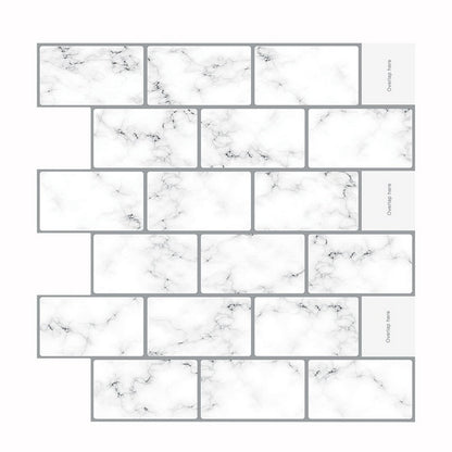 2pcs Kitchen Stick on Tile Stickers Bathroom 3D Mosaic Self Adhesive Wall Tiles -T80018