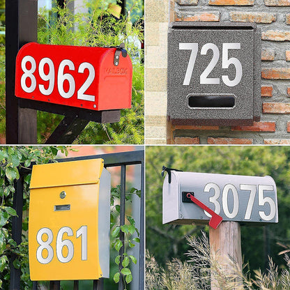 30Pcs Silver Reflective Mailbox Number Stickers