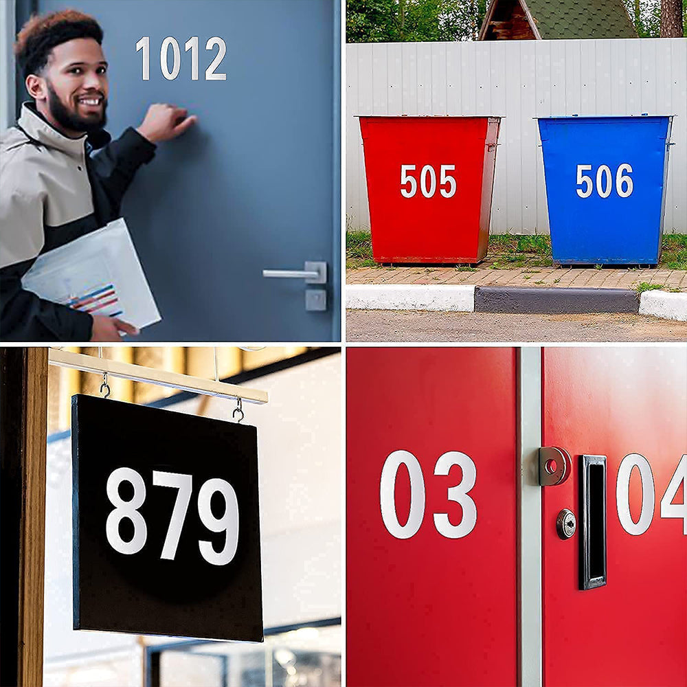 30Pcs Silver Reflective Mailbox Number Stickers