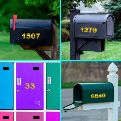 30Pcs Gold Reflective Mailbox Number Stickers