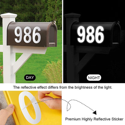 30Pcs Silver Reflective Mailbox Number Stickers