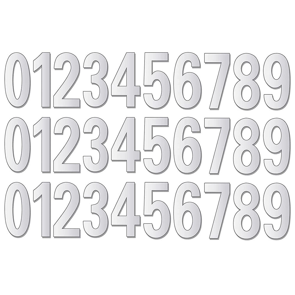 30Pcs Silver Reflective Mailbox Number Stickers