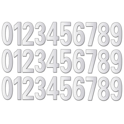 30Pcs Silver Reflective Mailbox Number Stickers