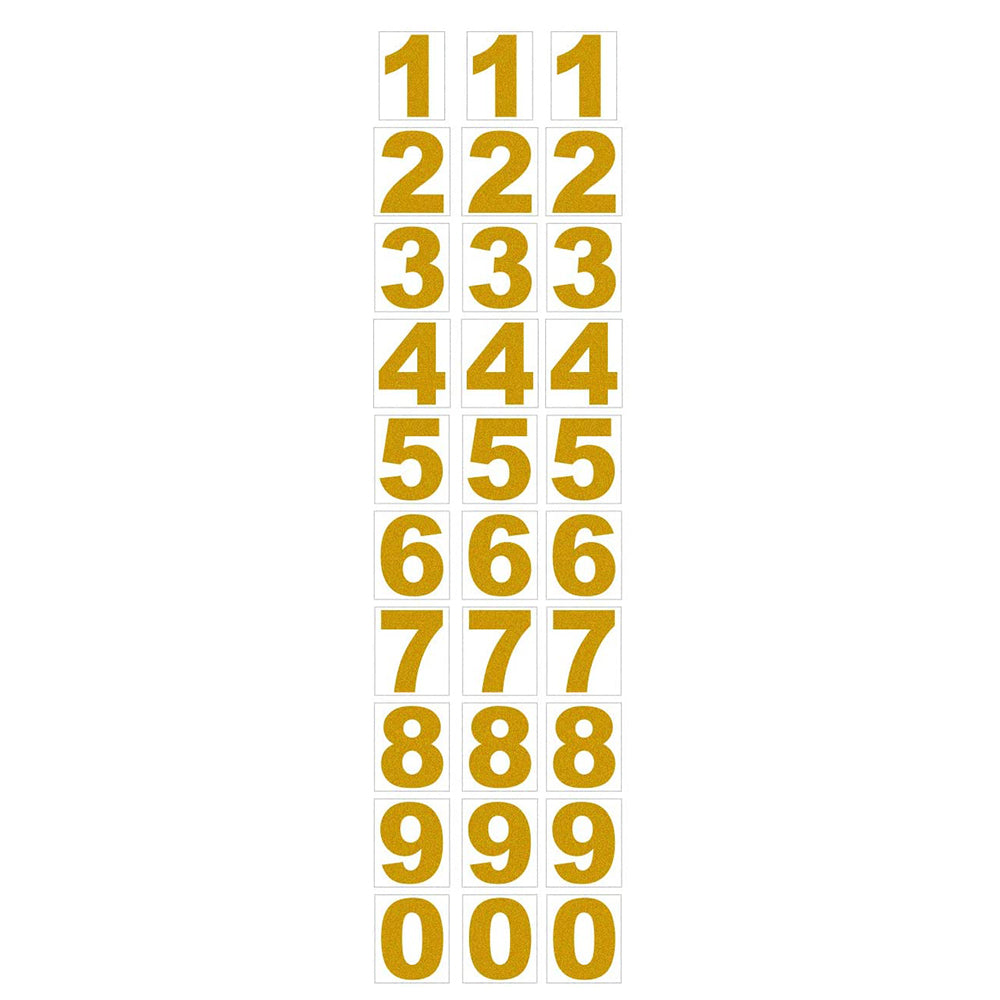 30Pcs Gold Reflective Mailbox Number Stickers