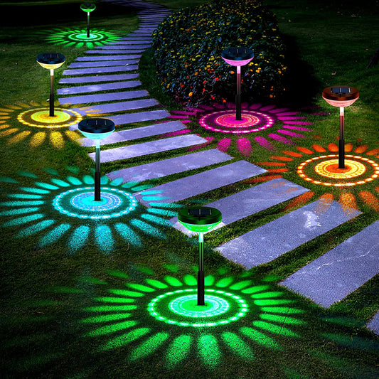 Solar Pathway Lights 4pcs Solar Powered Garden Lights Colorful Bright for Lawn Walkway Yard Decorative -Colorful