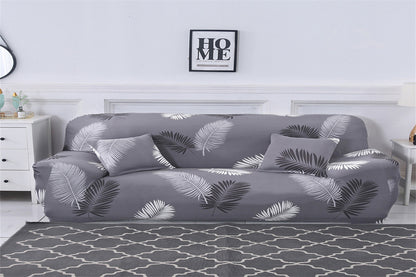 Stretch Sofa Covers High Stretch Lounge Slipcover Protector Universal Sofa Couch Cover Furniture Protector-Black Feather