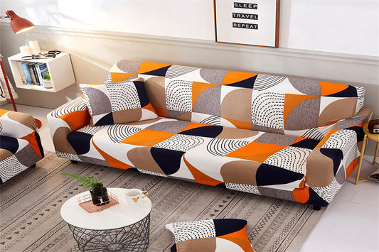 Stretch Sofa Covers High Stretch Lounge Slipcover Protector Universal Sofa Couch Cover Furniture Protector-Geometric
