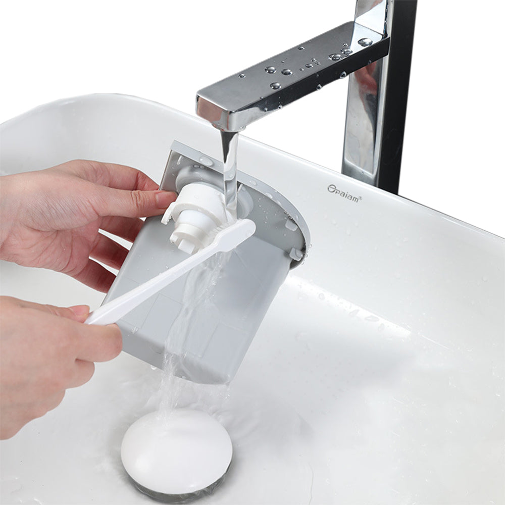 Wall Mounted Toothbrush Holder for Bathroom Automatic Toothpaste Dispenser Kit-Gray