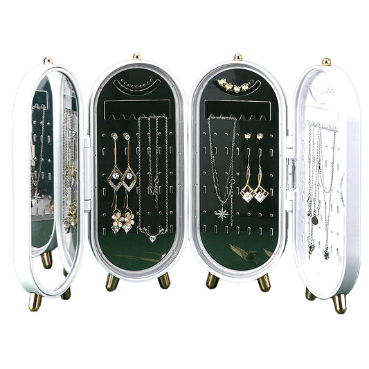 1X Jewellery Box Necklace Storage Organizer Display Earring Holder Stand White