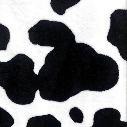 130x150cm Cow Print Blanket Bed Faux Fur Throw Blanket Flannel Blanket Black