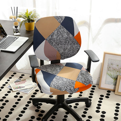 2Pcs Chair Cover Stretchable Gaming Office Rotating Stretch Seat Covers-Style 1