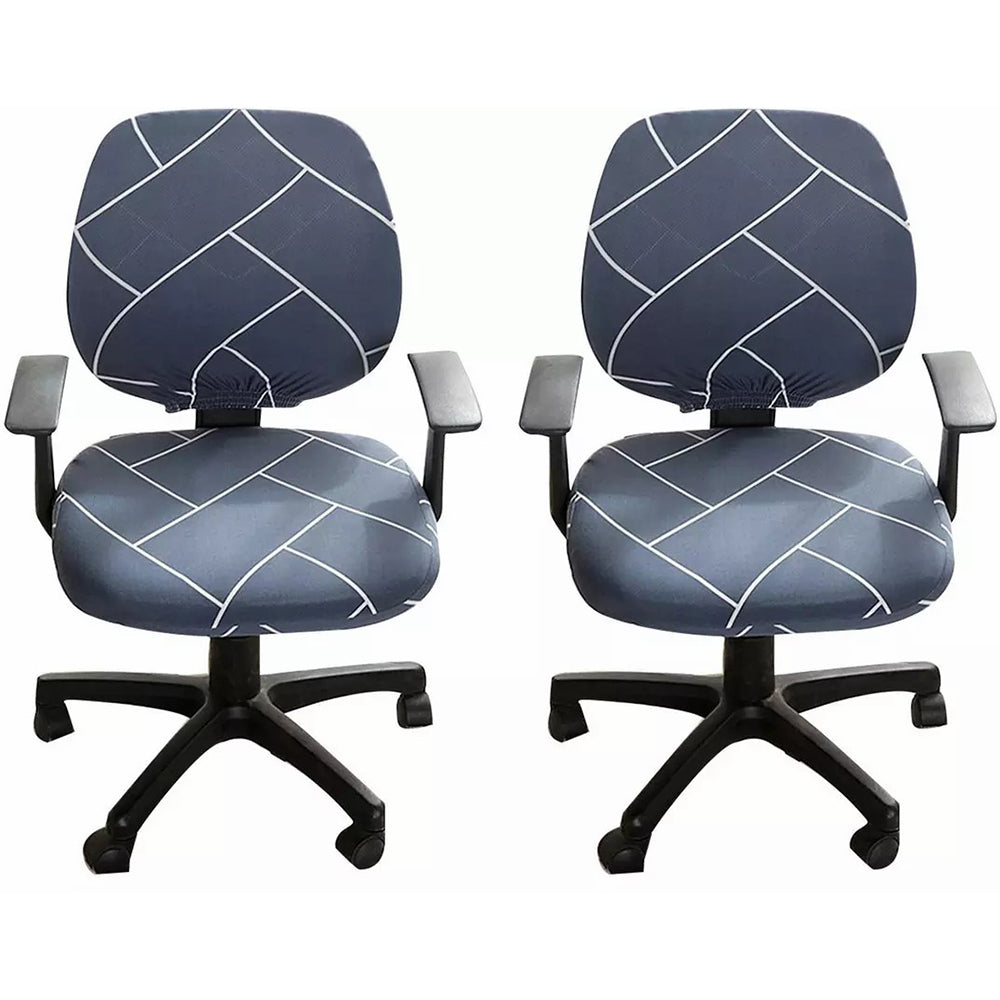 Chair Cover 2Pcs Stretchable Gaming Chair Cover Office Slipcover Rotating Chair Stretch Seat Covers Protector-Style 4