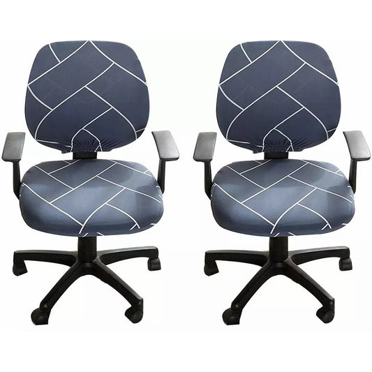 Chair Cover 2Pcs Stretchable Gaming Chair Cover Office Slipcover Rotating Chair Stretch Seat Covers Protector-Style 4