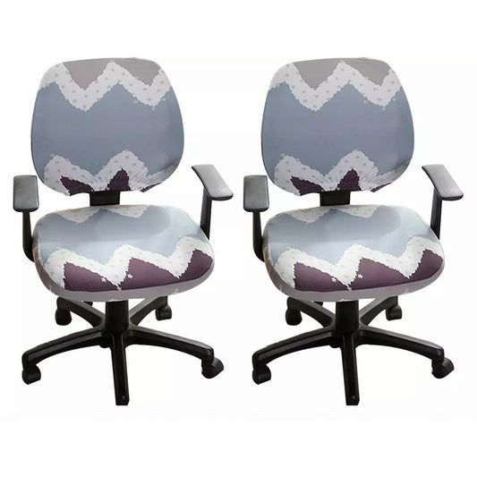 Chair Cover 2Pcs Stretchable Gaming Chair Cover Office Slipcover Rotating Chair Stretch Seat Covers Protector-Style 2