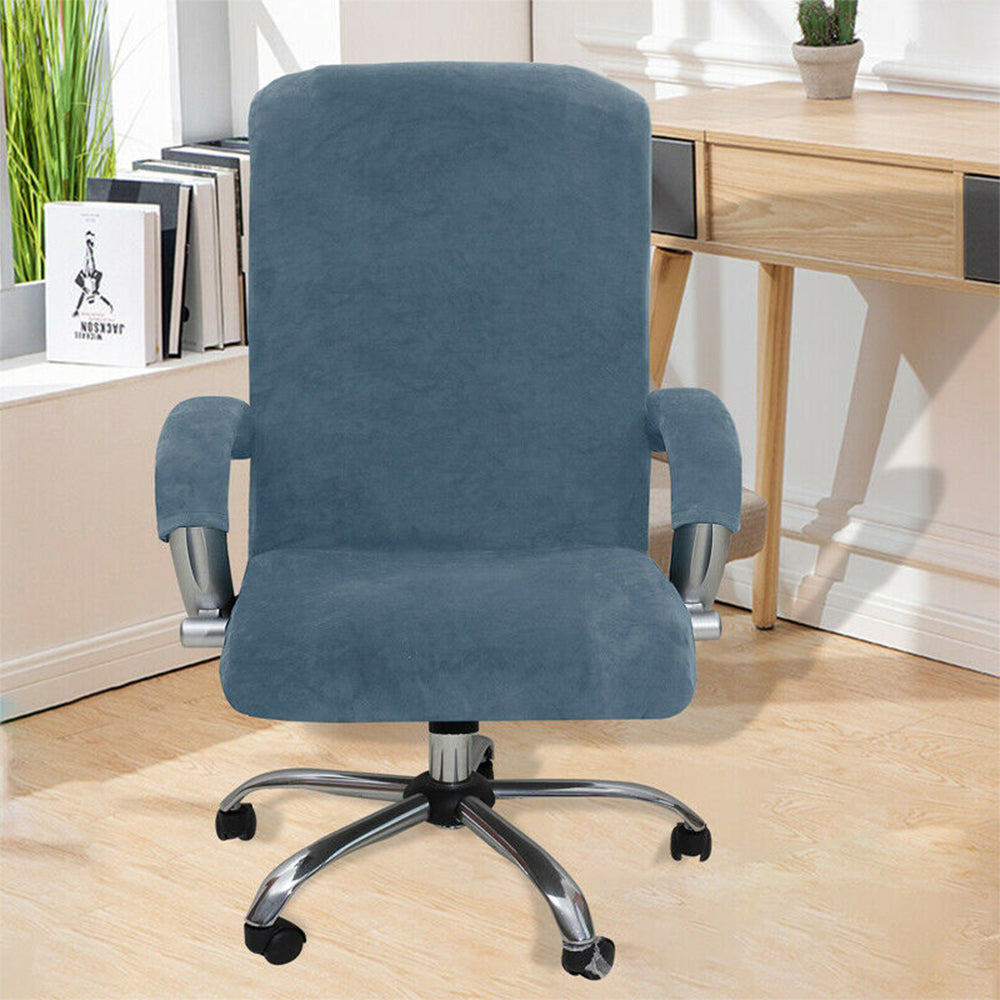 Chair Cover Gaming Chair Cover Stretch Velvet Gaming Seat Chair Protector with Armrest Covers -Blue