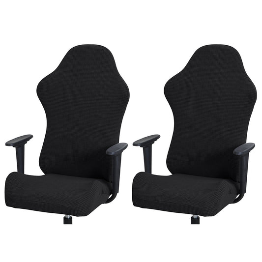 Chair Cover 2Sets Elastic Gaming Chair Cover Anti-dust Stretch Seat Chair Cover-Black