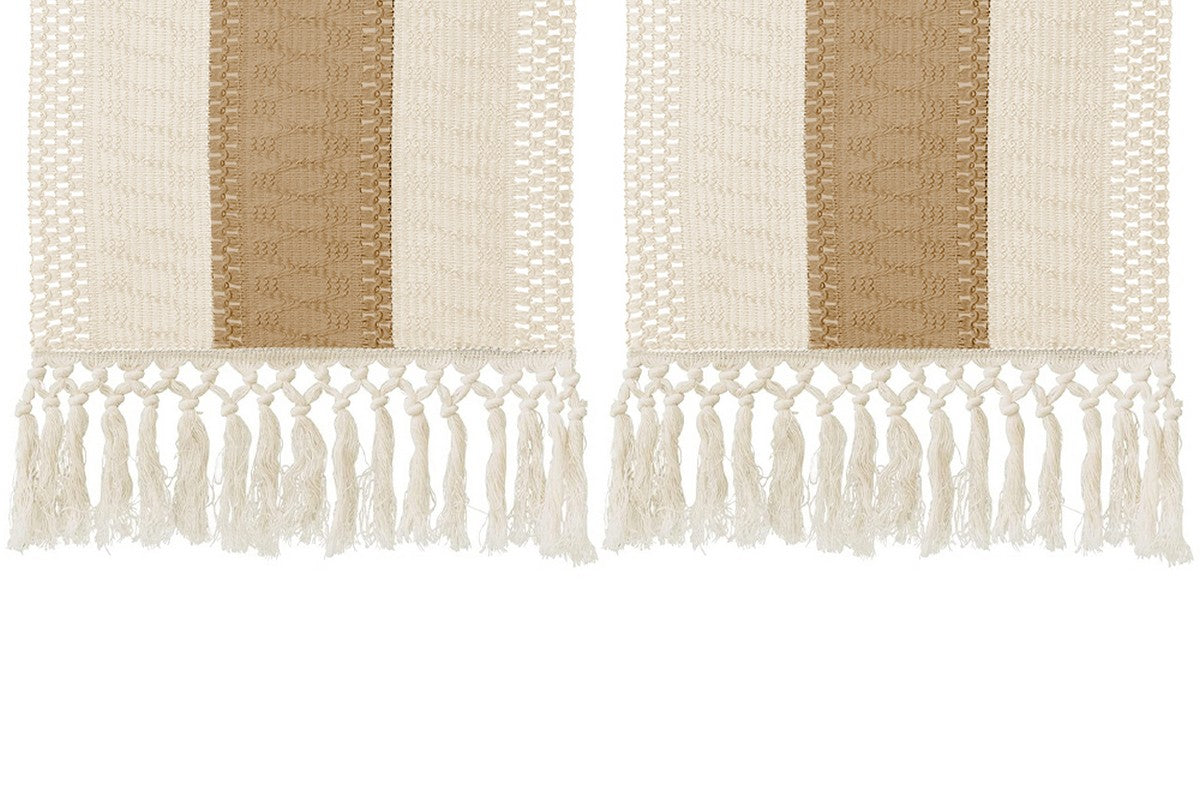 2pcs Macrame Table Runners with Tassels Natural Burlap Cotton Table Flag-Style 2