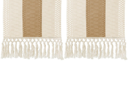 2pcs Macrame Table Runners with Tassels Natural Burlap Cotton Table Flag-Style 2