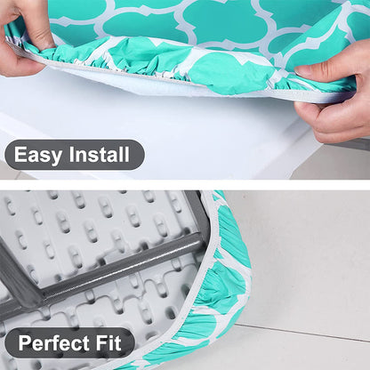 2pcs Rectangle Table Cloth Fitted Plastic Table Cover Elastic Edge Vinyl Folding Tablecloths for Picnic Party -Green