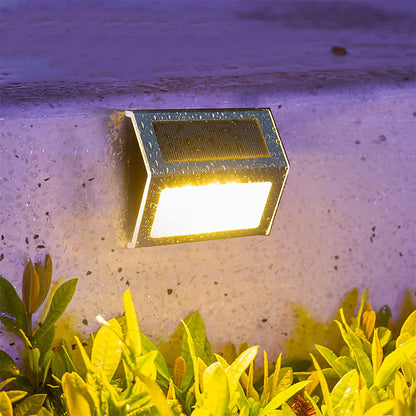 4 Pieces Waterproof Solar Wall Light 3LED Fence Lamp - Warm White