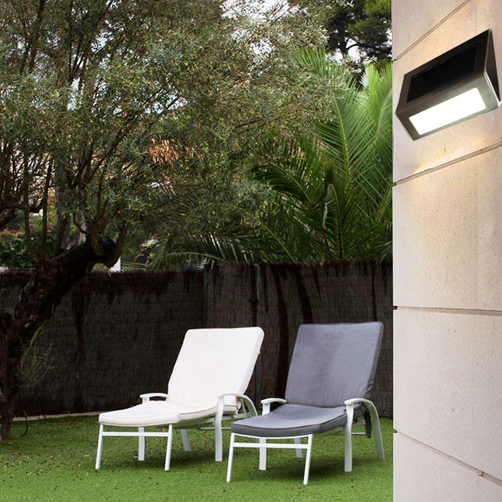 4 Pieces Waterproof Solar Wall Light 3LED Fence Lamp - White