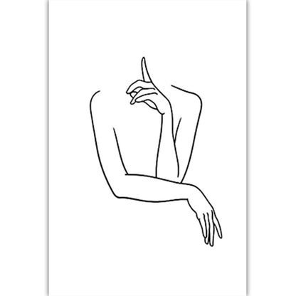 Wall Art Set of Line Art Prints Abstract Figure Printing Canvas Modern Wall Art Home Decor-Style 3