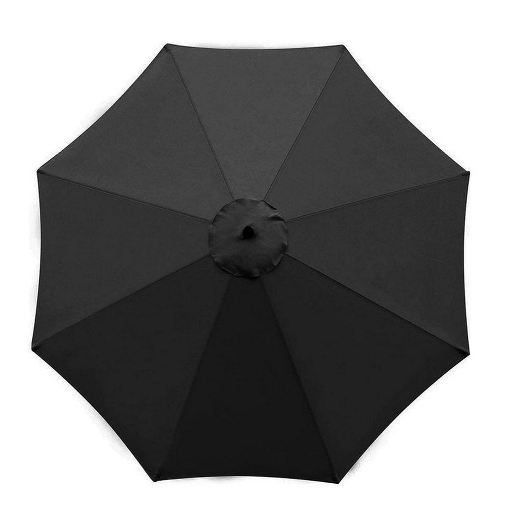Patio Umbrella Replacement Outdoor Canopy Table Market Yard Umbrella Top Cover -Black