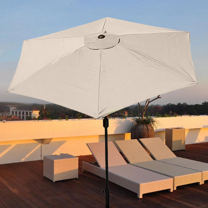 Patio Umbrella Replacement Outdoor Canopy Table Market Yard Umbrella Top Cover -Beige