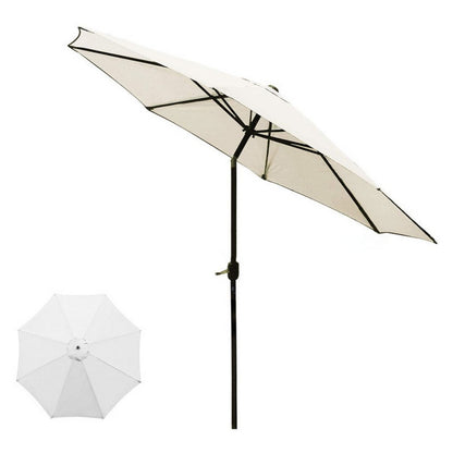 Patio Umbrella Replacement Outdoor Canopy Table Market Yard Umbrella Top Cover -Beige